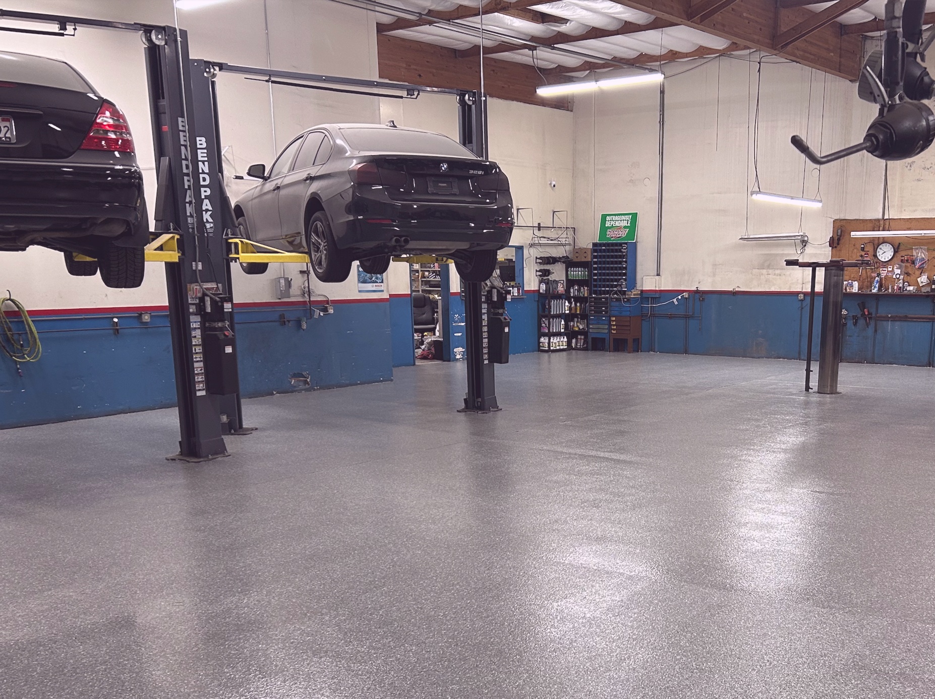 finished auto garage epoxy flooring 