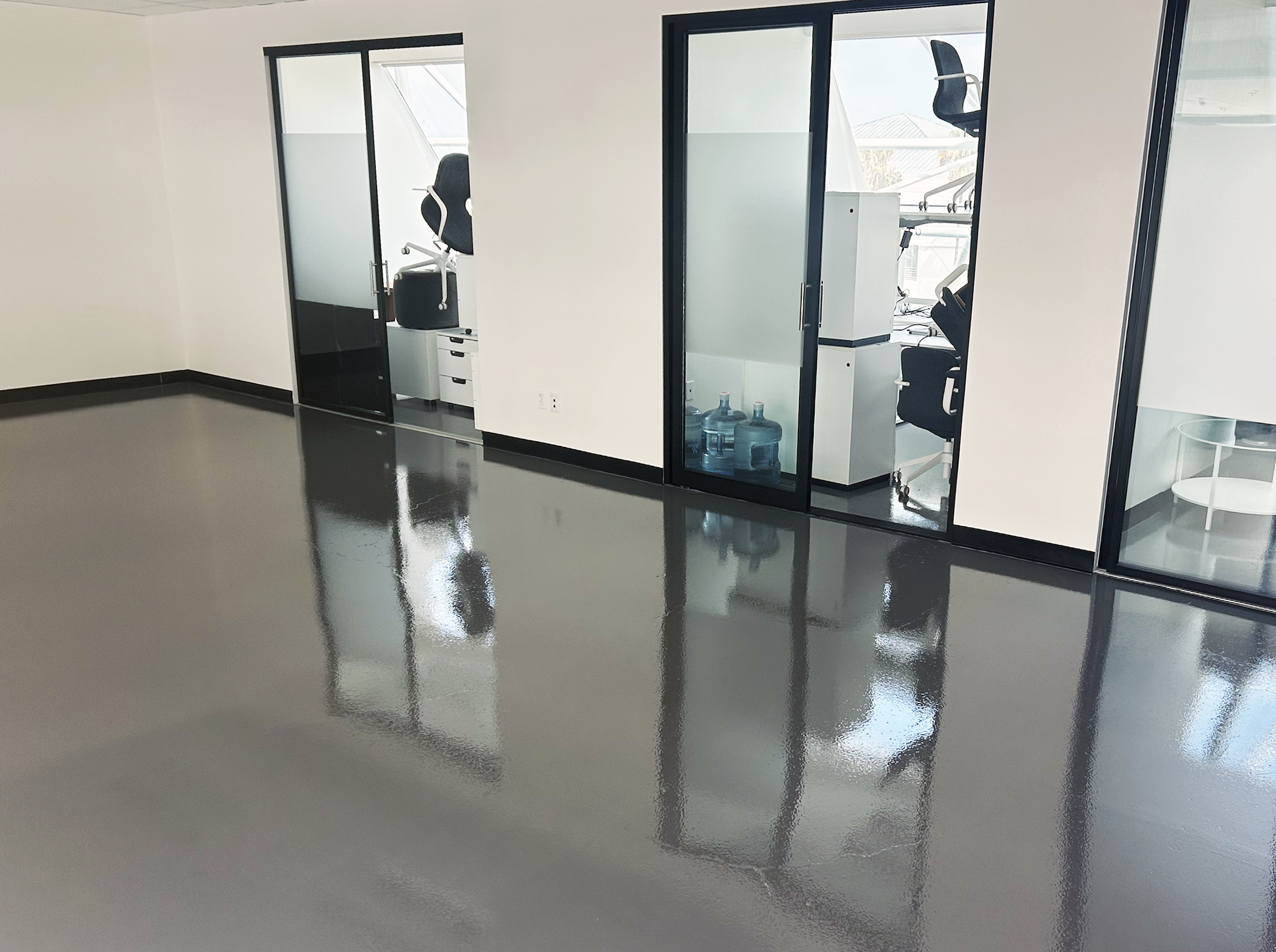 finished epoxy floor for office building