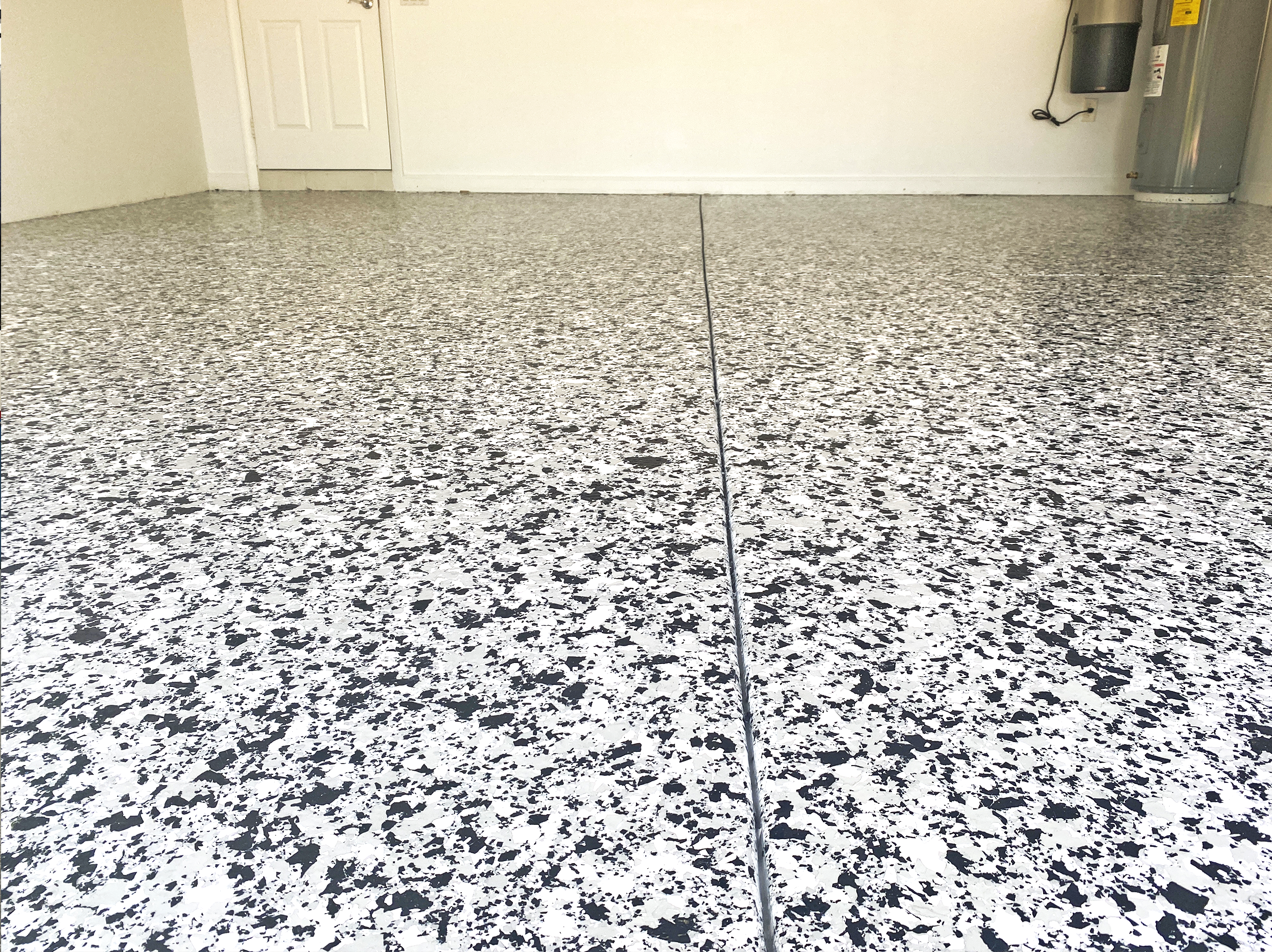 finished epoxy floor with full chip system