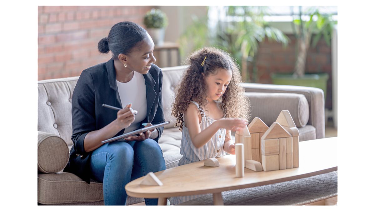 Pediatric speech therapy session with a child and speech-language pathologist