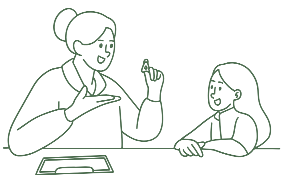 Child participating in speech and language therapy with an adult