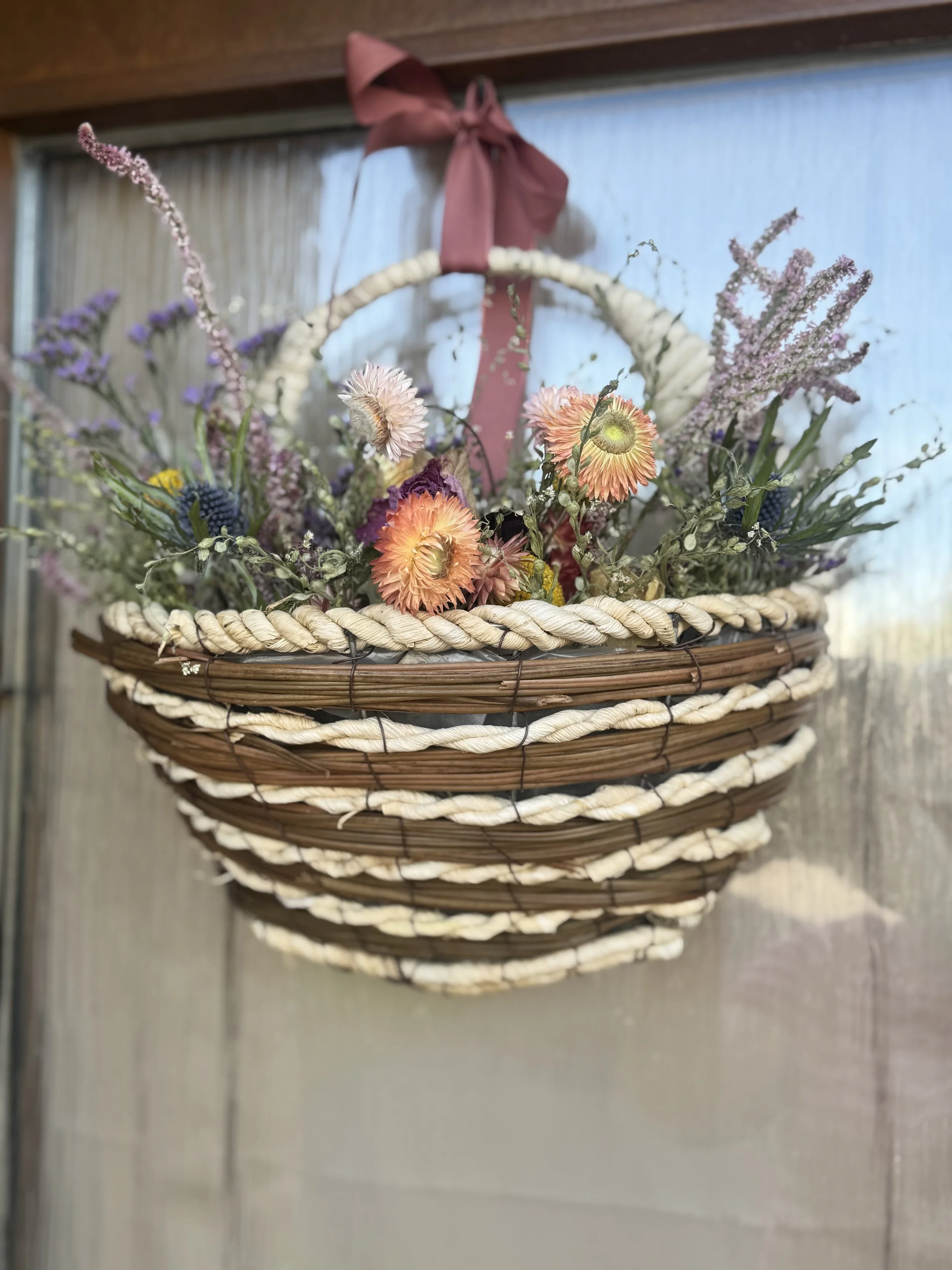 Blush Meadow Door Basket