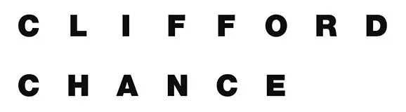 Text spelling out 'CLIFORD CHANCE' in black uppercase letters on a white background.