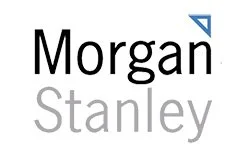 Text displaying the name 'Morgan Stanley' with a stylized triangle logo.
