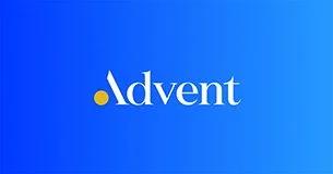 The word 'Advent' on a blue gradient background.