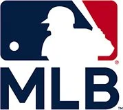 Major League Baseball (MLB) logo with a silhouette of a baseball player swinging a bat.