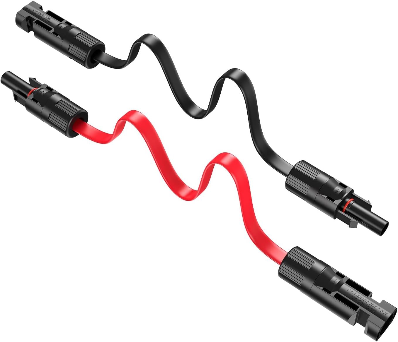 A pair of flat solar extension cables designed to go under a window