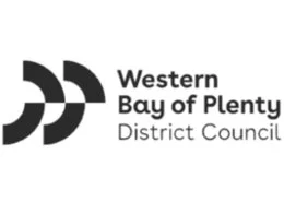 Western Bag of Plenty District Council logo with stylized black and white design and text.