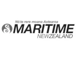 Maritime New Zealand logo with a seahorse icon and slogan in Maori.
