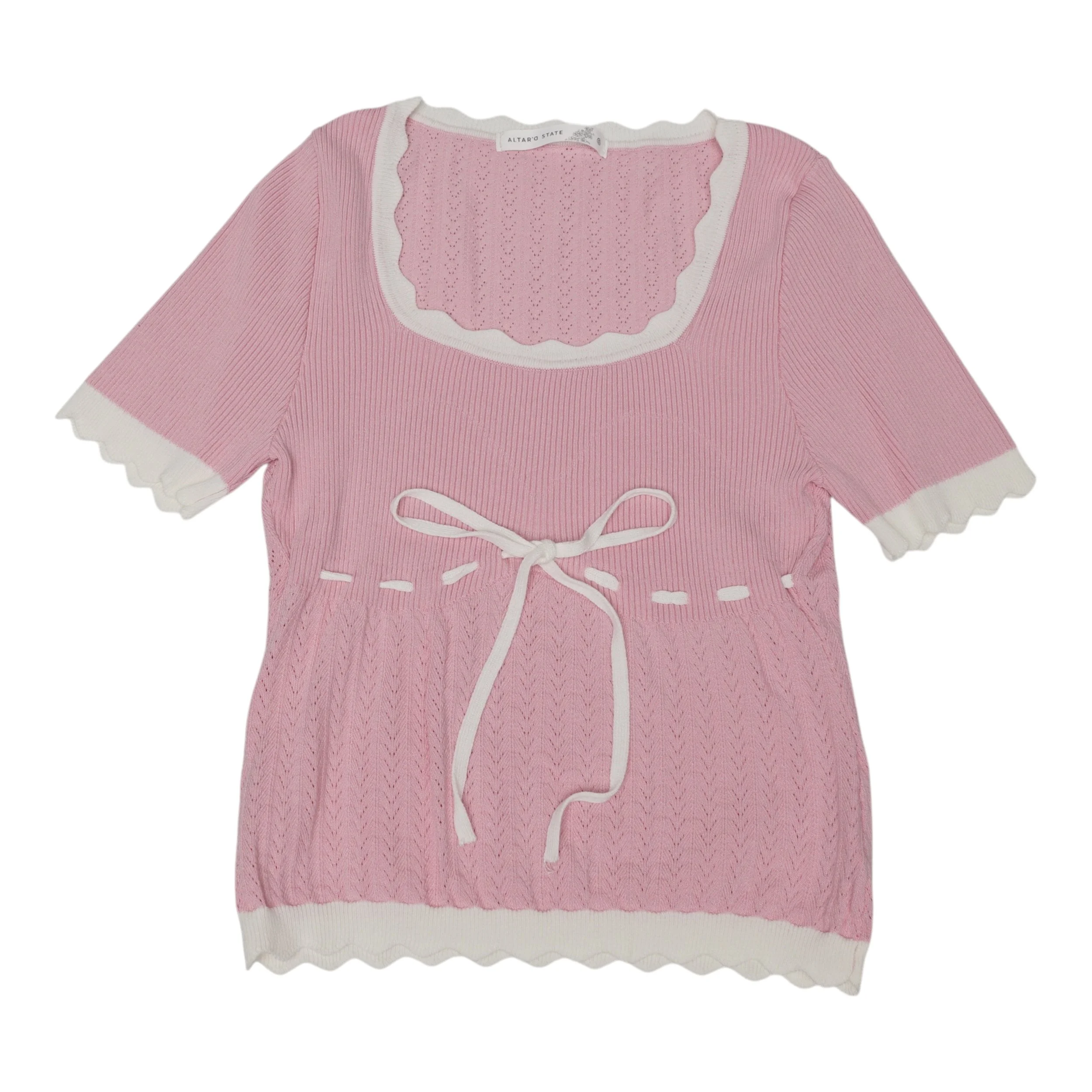 Altar'd State Pointelle Ribbed Top - Size Small