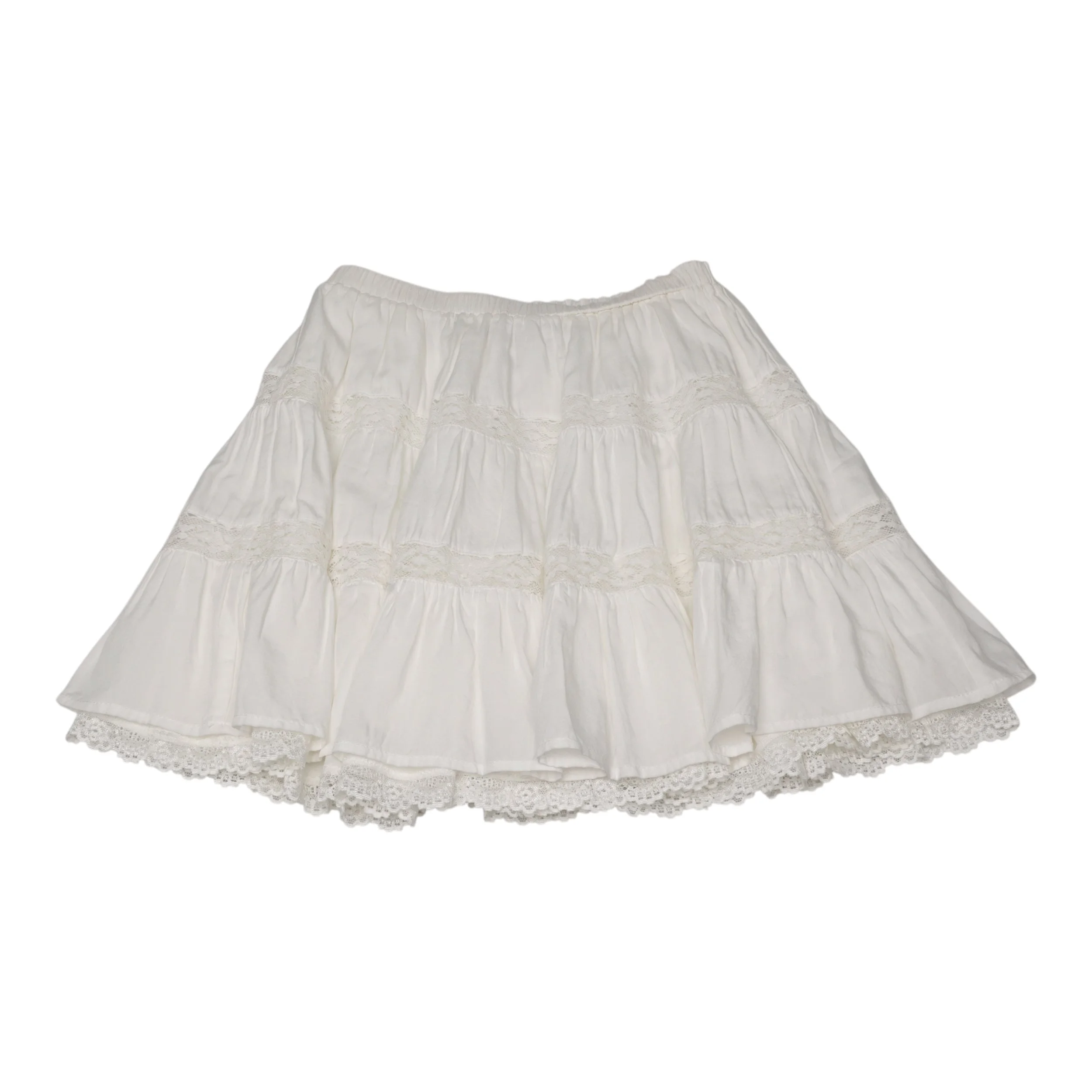 Sky to Moon Lace Trim Flare Mini Skirt – Size Small