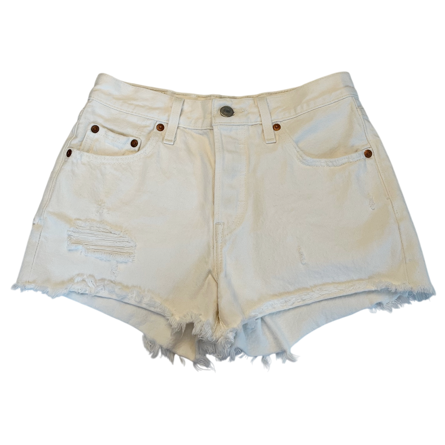 Levi's Premium 501 White Denim Cutoffs - Waist Size 25