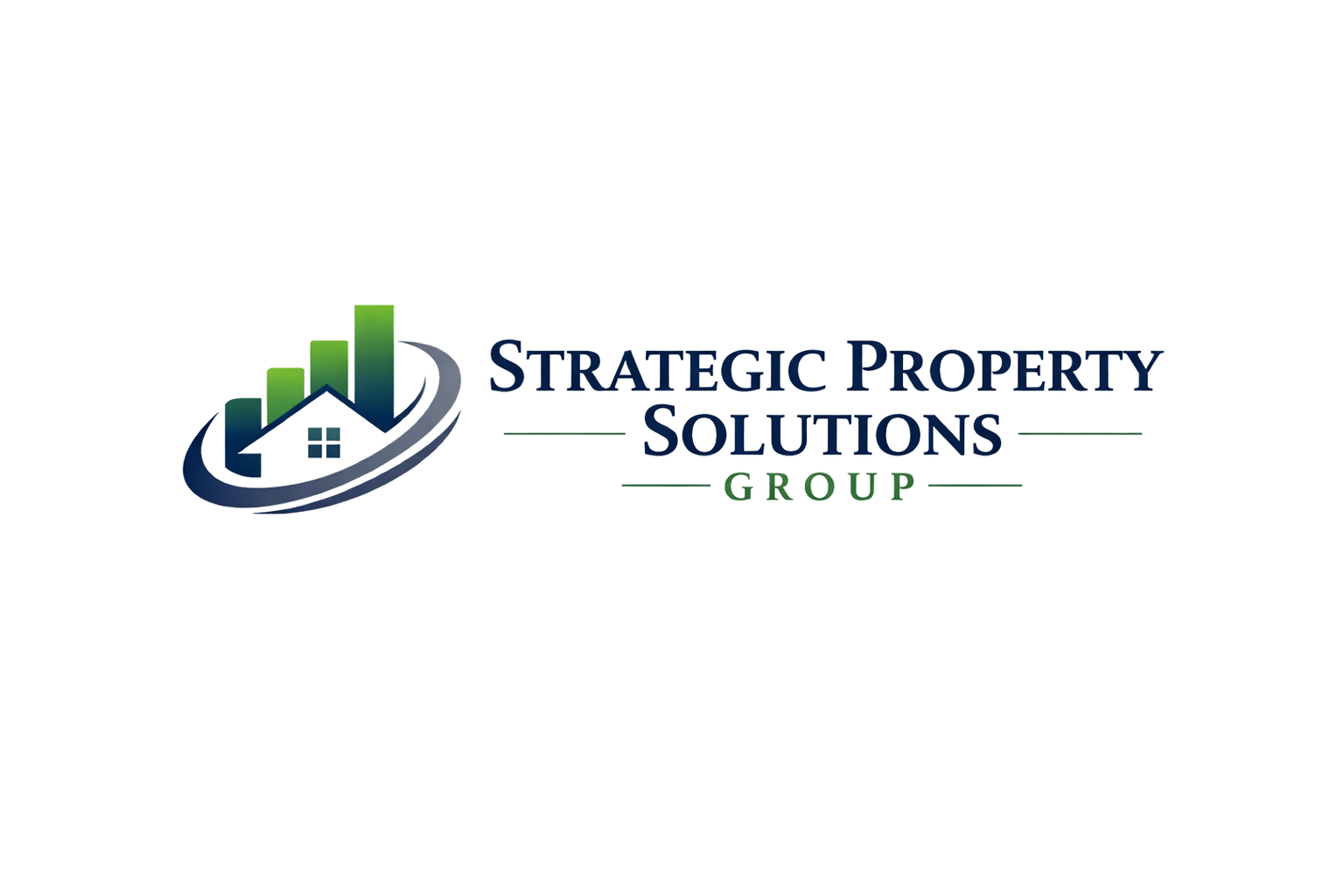 Logo for Strategic Property Solutions Group featuring a house and upward-pointing bar graph.