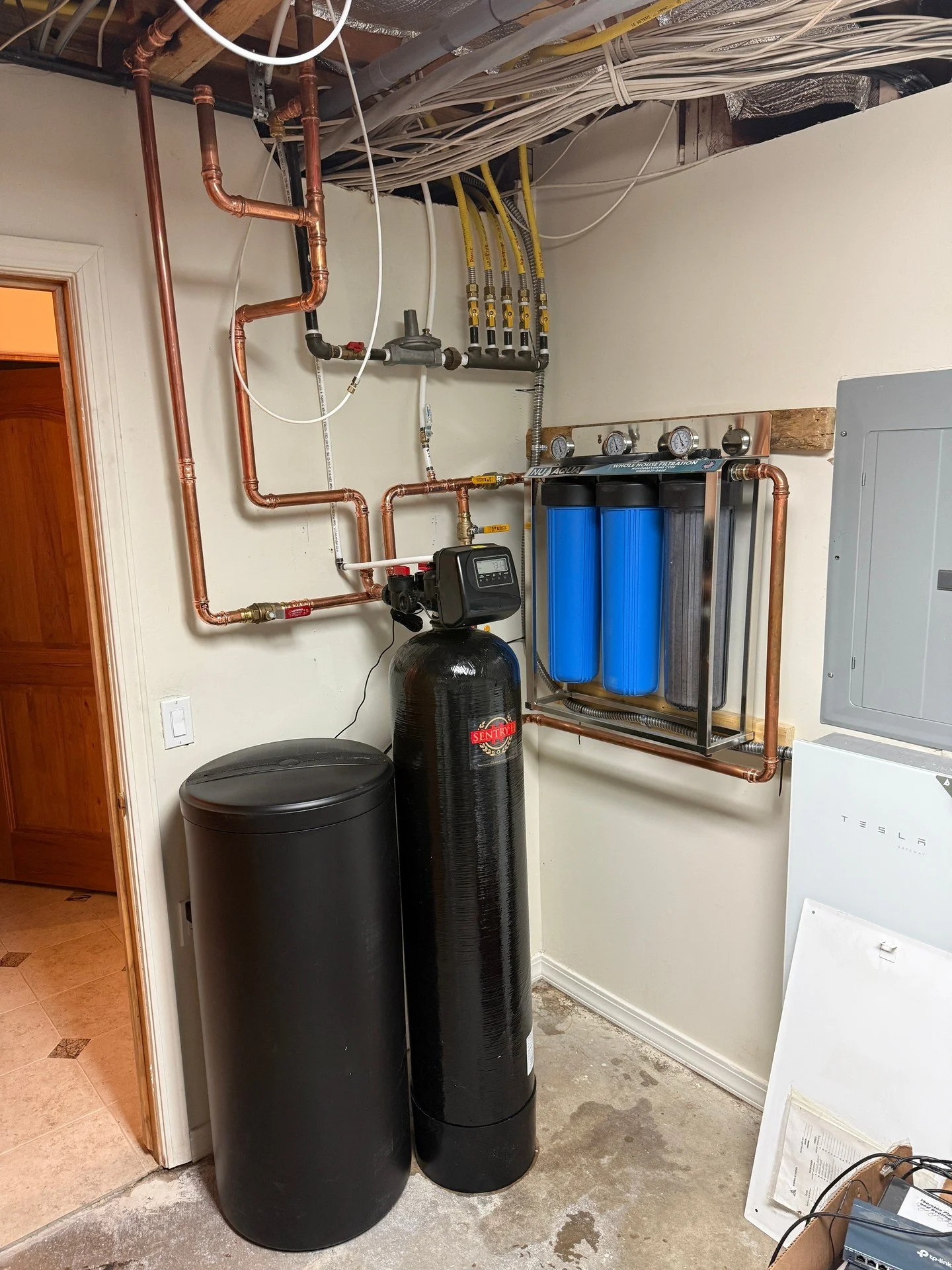 Wrapped up a residential filtration and softener setup with clean copper runs. Multiple stages for treatment, laid out so everything is easy to service. Satisfying to leave it tidy and flowing the way it should.

Please call/text 801-808-1236 to make