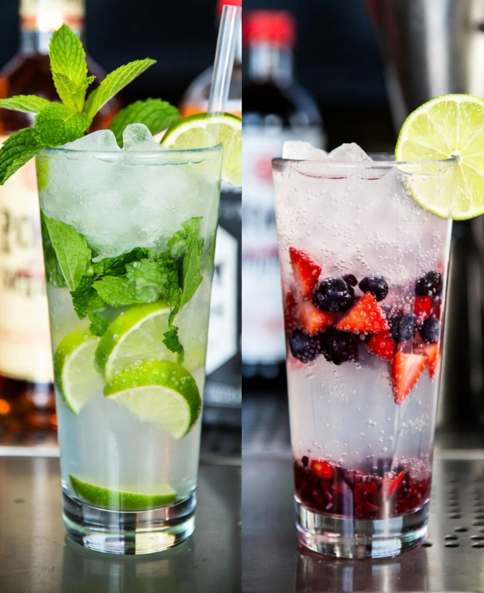 mocktail virgin mojito and berry