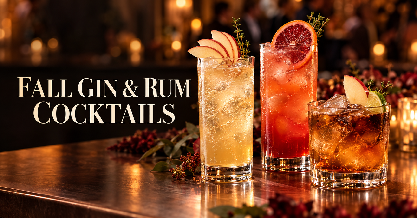 Fall Gin and Rum Cocktails for Texas Events