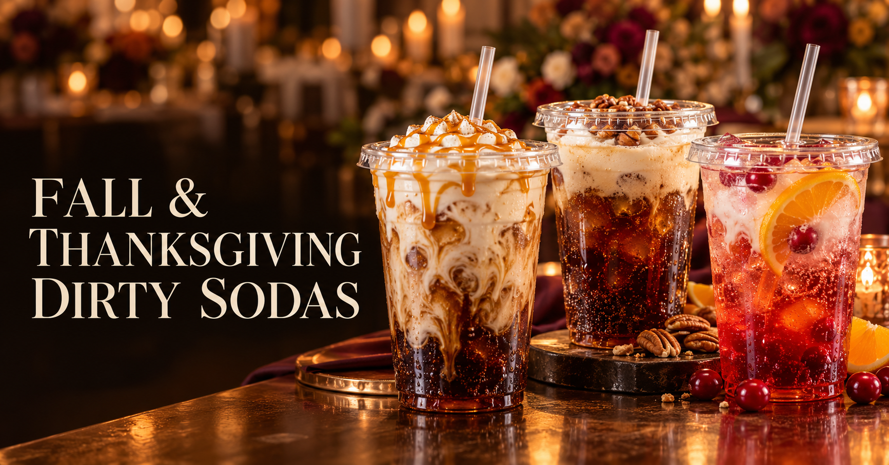 Fall and Thanksgiving Dirty Sodas for Texas Events