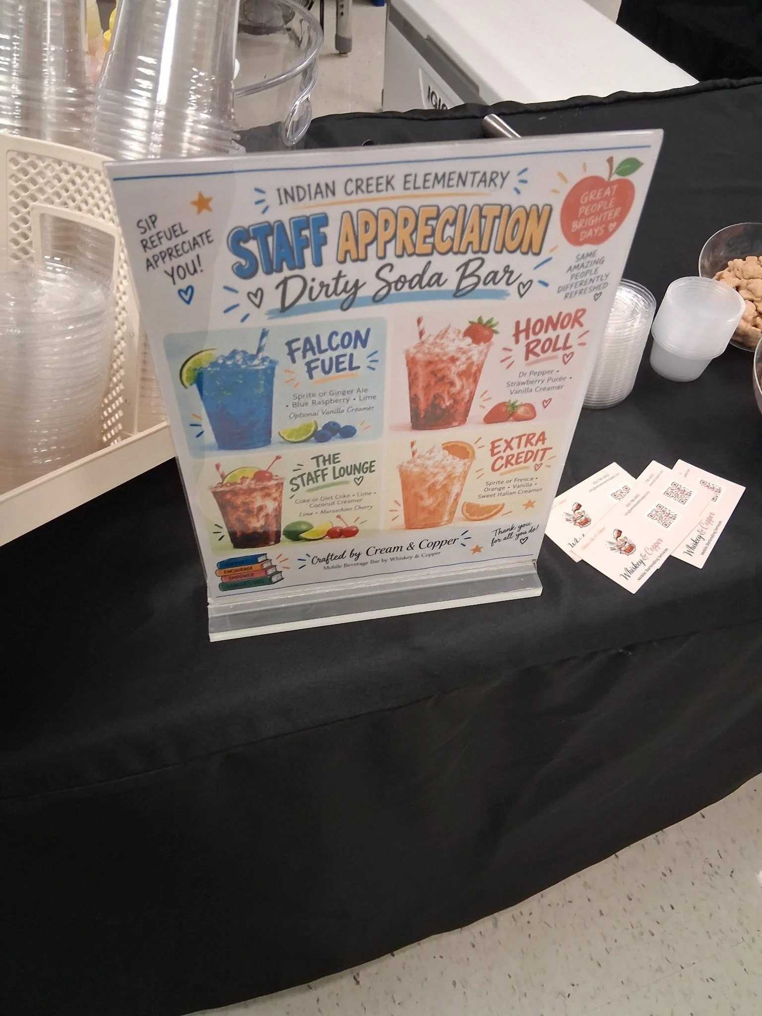 A Dirty Soda Bar for Staff Appreciation at Indian Creek Elementary