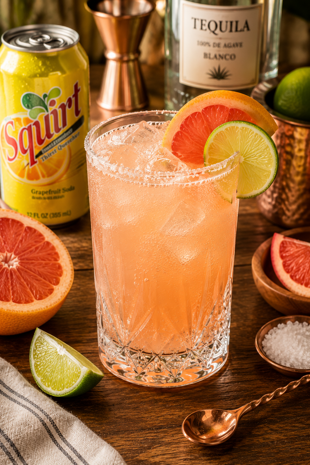 Paloma using Squirt or Fresca Grapefruit Soda