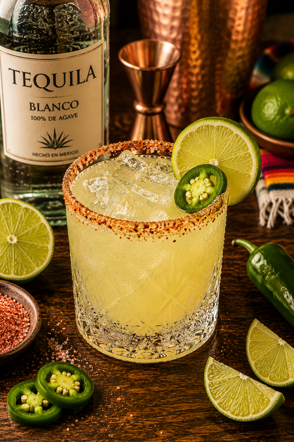 Spicy Margarita with Jalapeno and Tajin