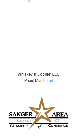 Logo for Whiskey & Copper, LLC, a proud member of Sanger Area Chamber of Commerce, established 1976.