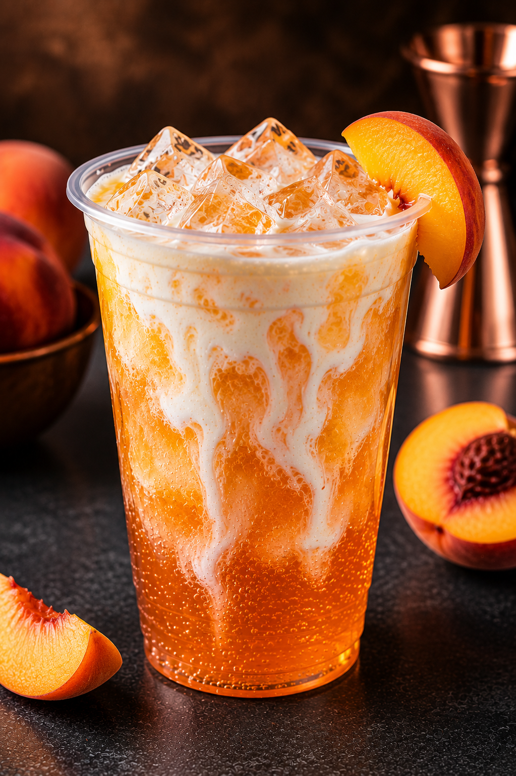 Peach Cream Dirty Soda