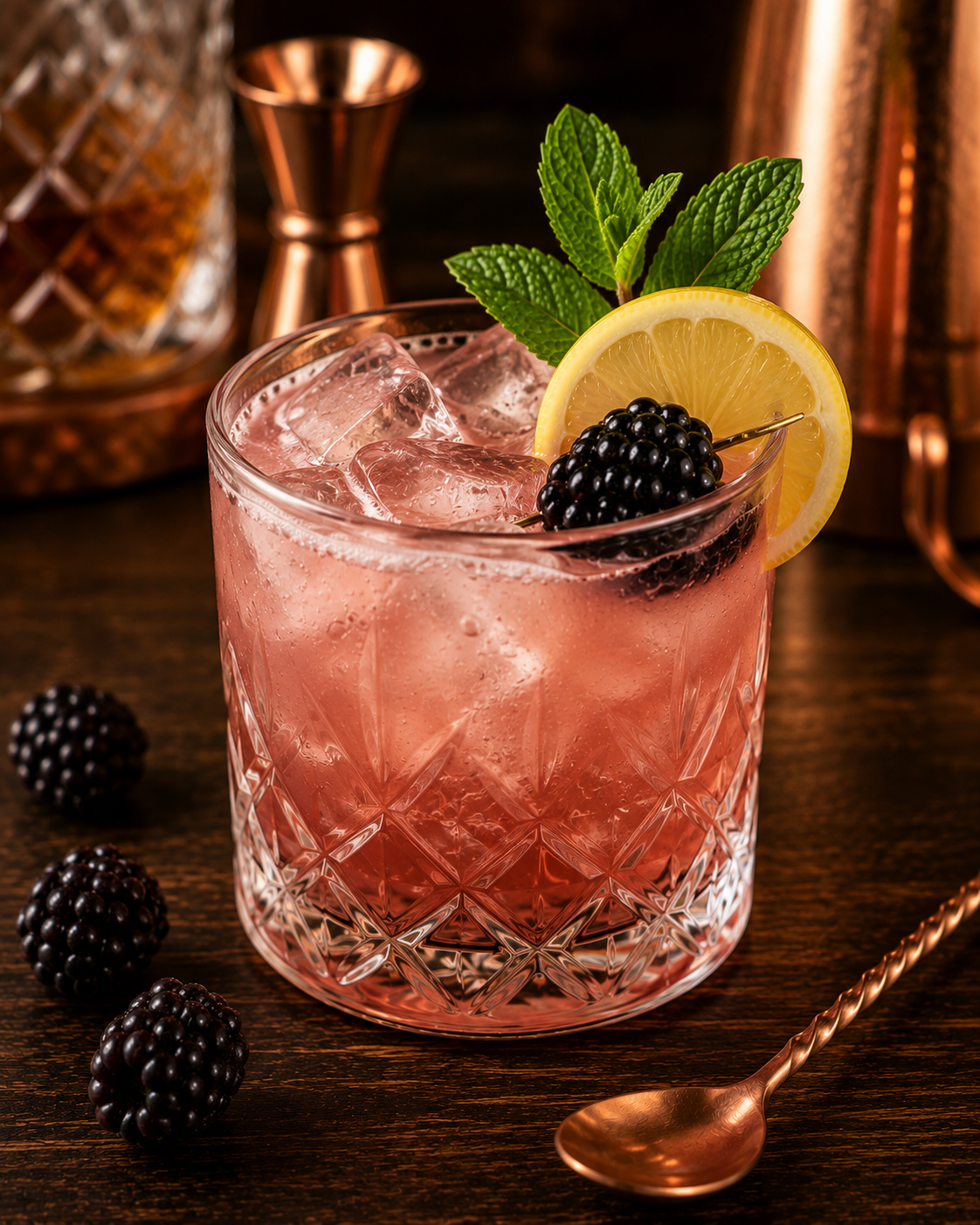refreshing blackberry bourbon lemonade