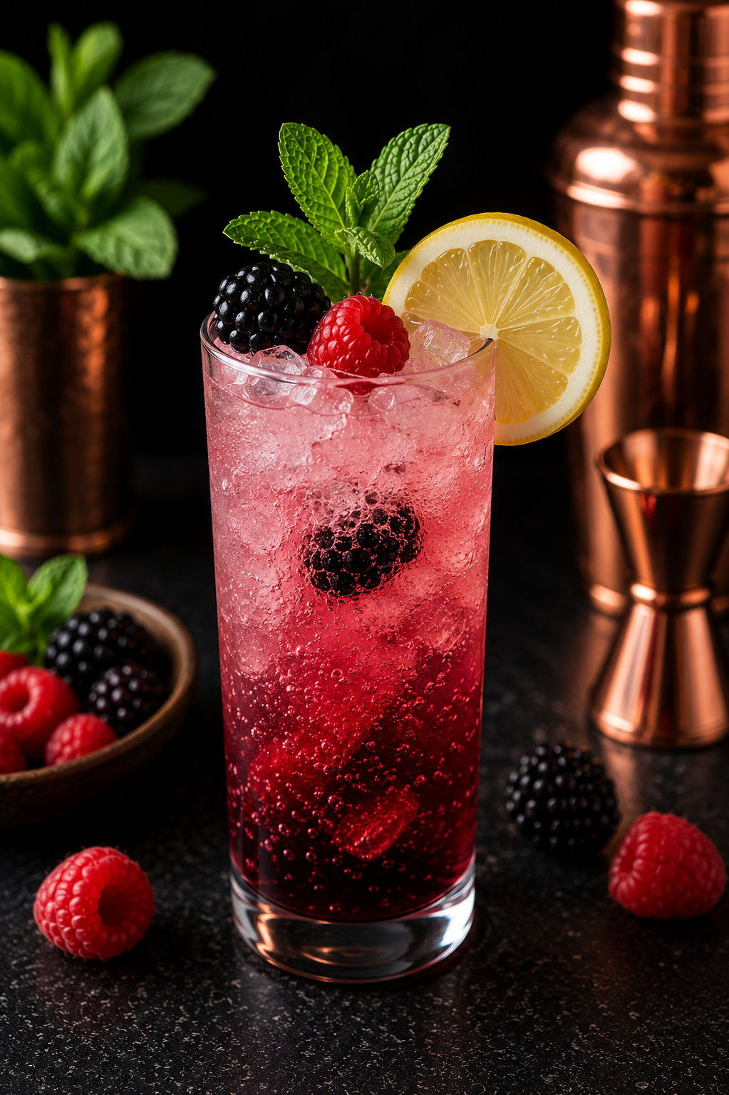 Blackberry Lemon Fizz Mocktail