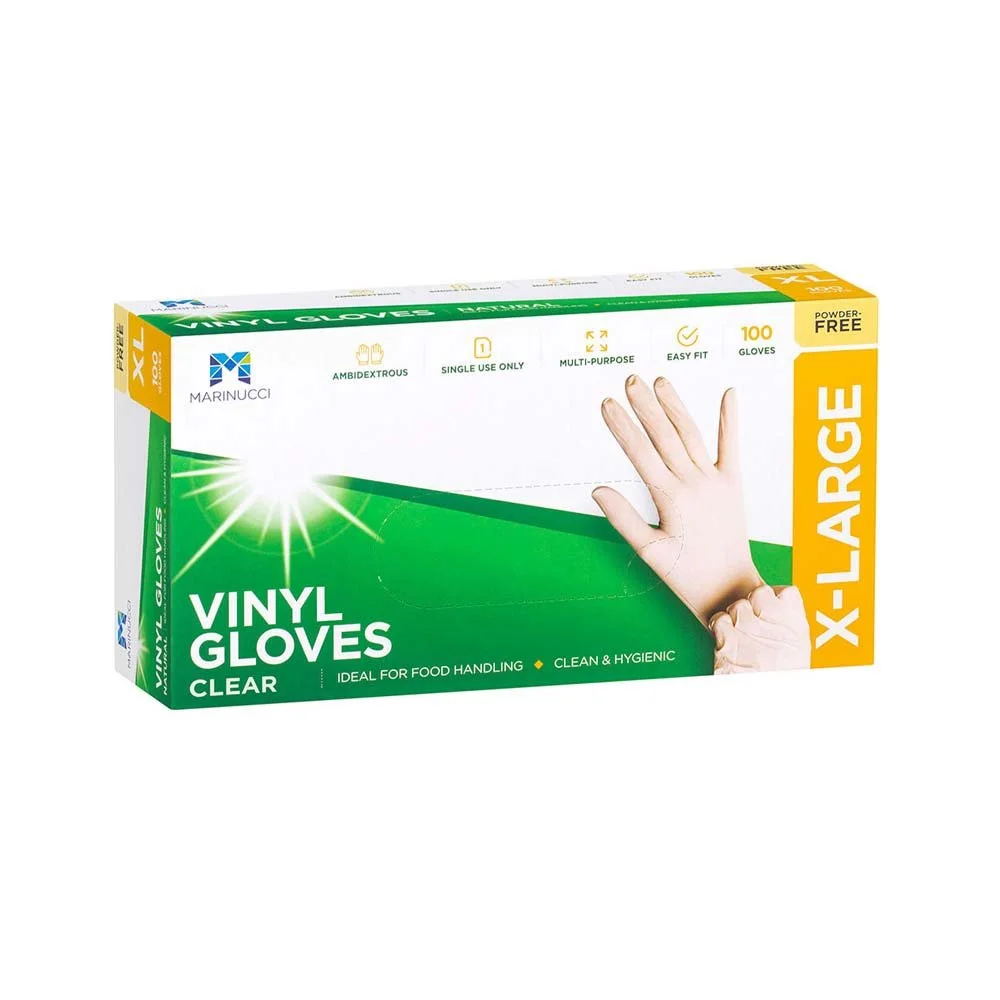 Clear Vinyl Gloves XL - Powder Free (100 Count)