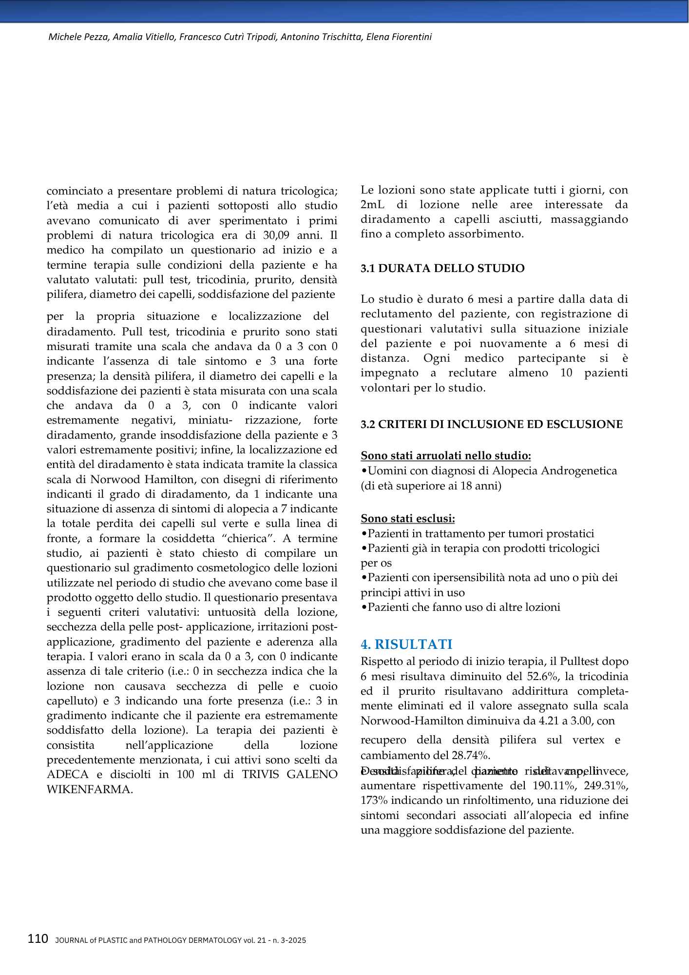 Pagina di un articolo scientifico che include testo, titoli e sottotitoli, riferimenti a autori e un footer con dettagli di pubblicazione.