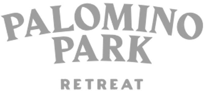 "Palomino Park Retreat" text in gray stylized font