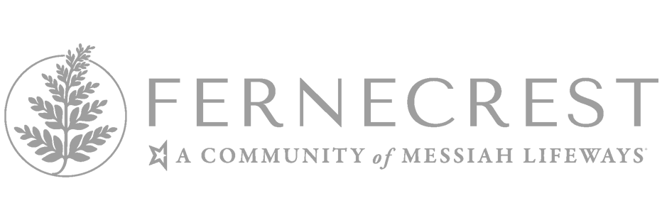Ferncrest logo with leaf graphic and text "A Community of Messiah Lifeways."
