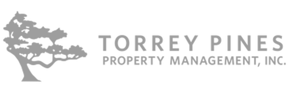Logo of Torrey Pines Property Management, Inc. featuring a stylized tree illustration.