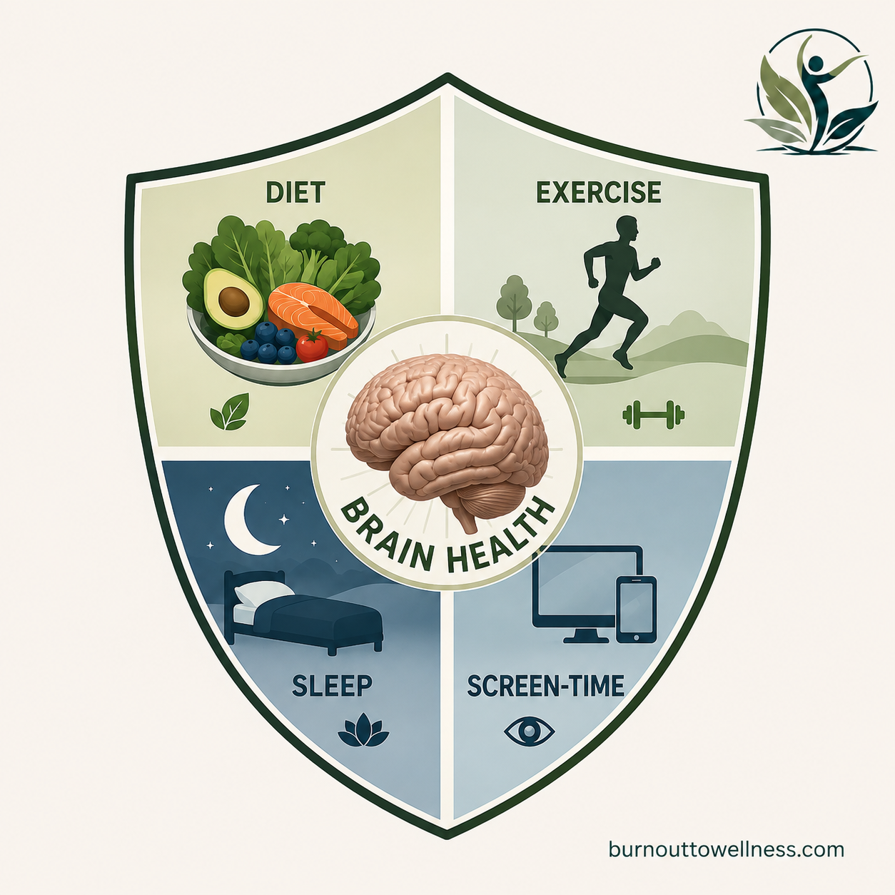 The Four Pillars of Brain Health: Diet, Exercise, Sleep, and Screen Time