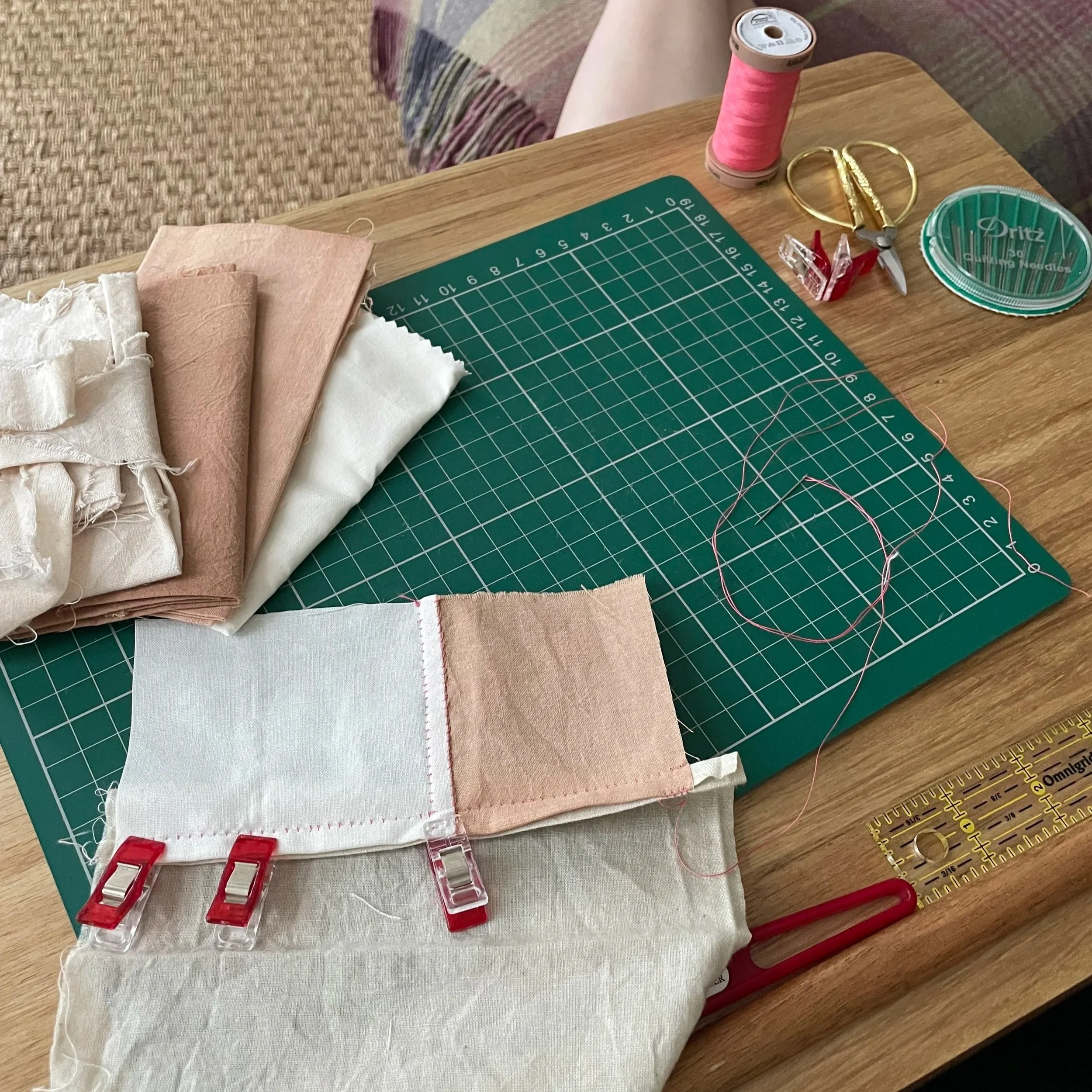start with some hand sewing