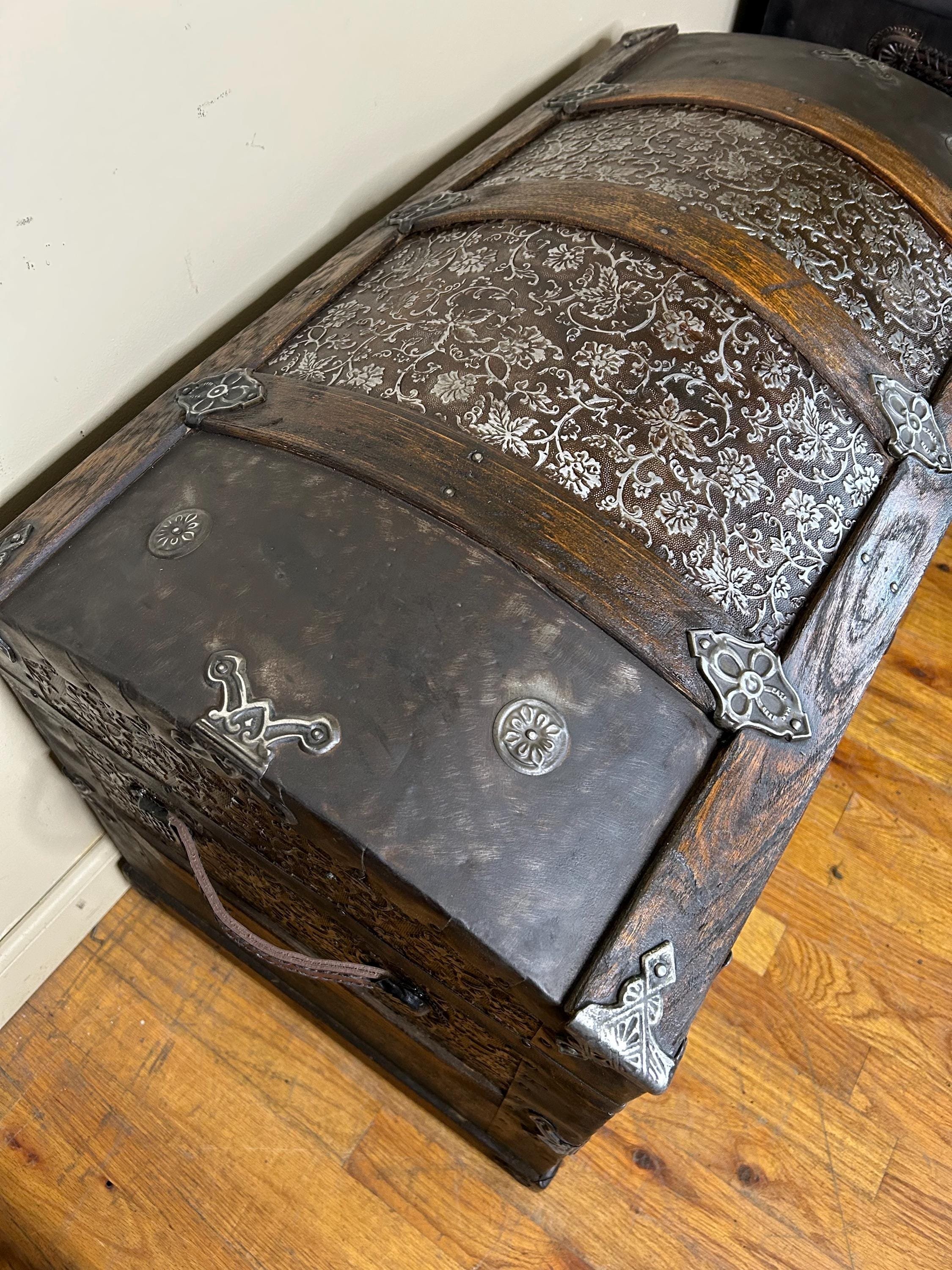 Authentic 19th-century steamer trunk curated and revitalized by Angelina Nikon.
