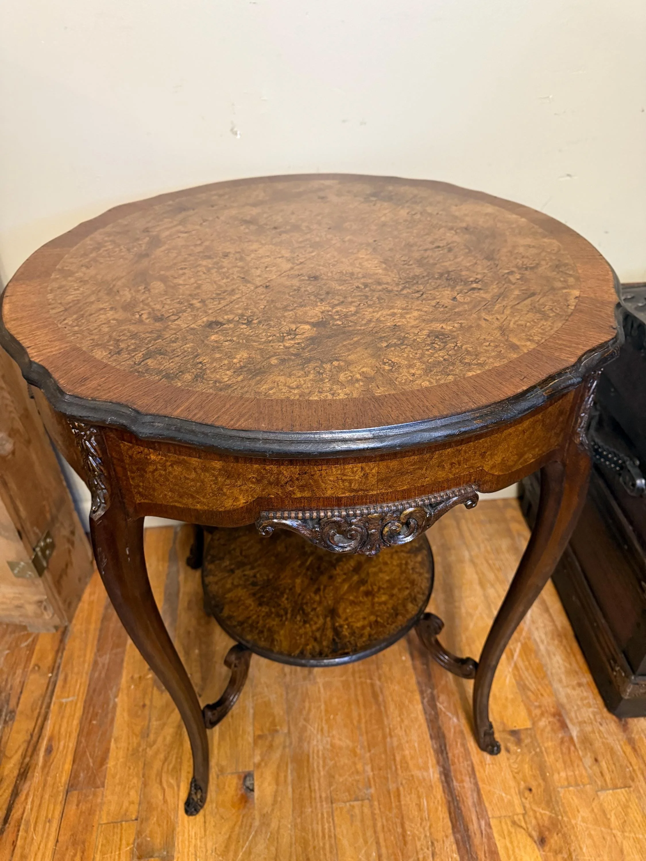 Rustic luxury accent table made from authentic old-growth burl wood