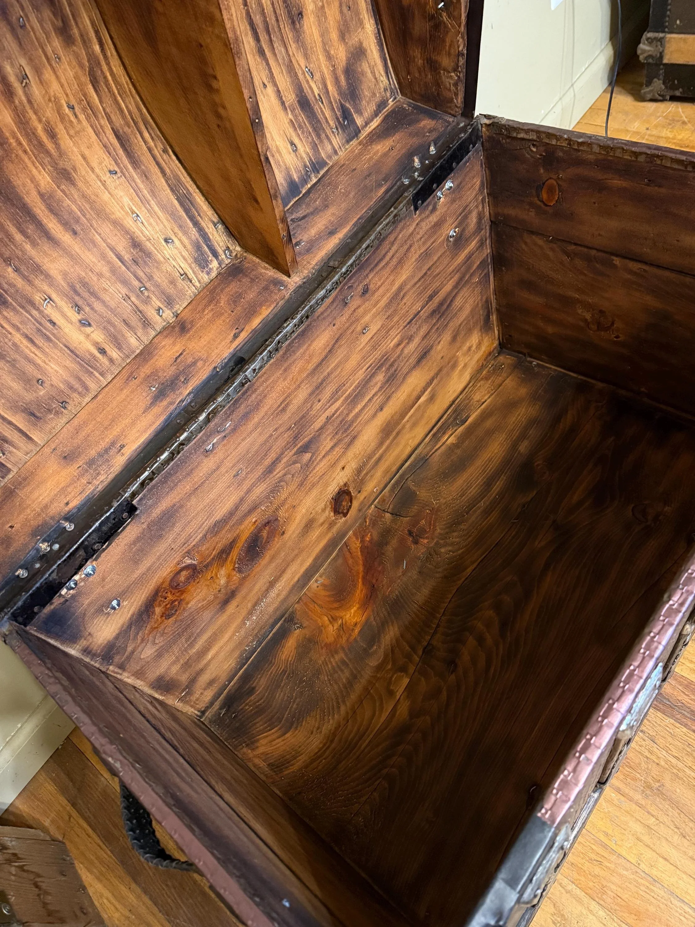 Pristine sanitized wood interior ready for luxury storage of fine linens and heirlooms.