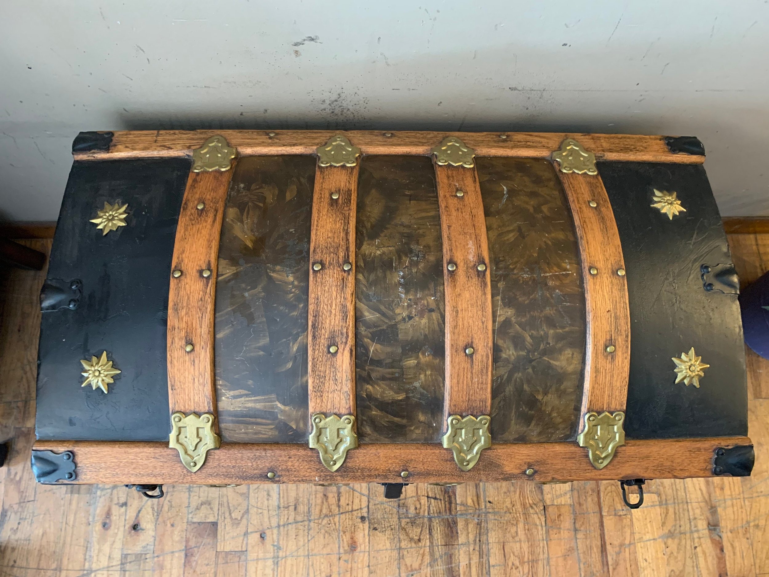 Large vintage storage chest curated by Angelina Nikon as a soulful alternative to a cedar chest.