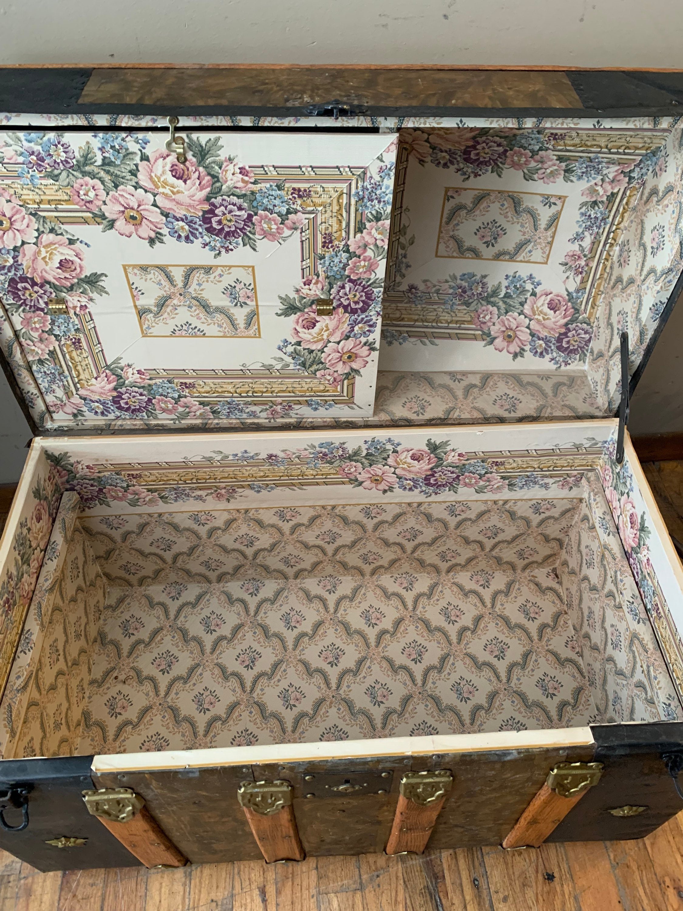 Close-up of the high-quality interior contact paper lining, ensuring a clean space for linens.