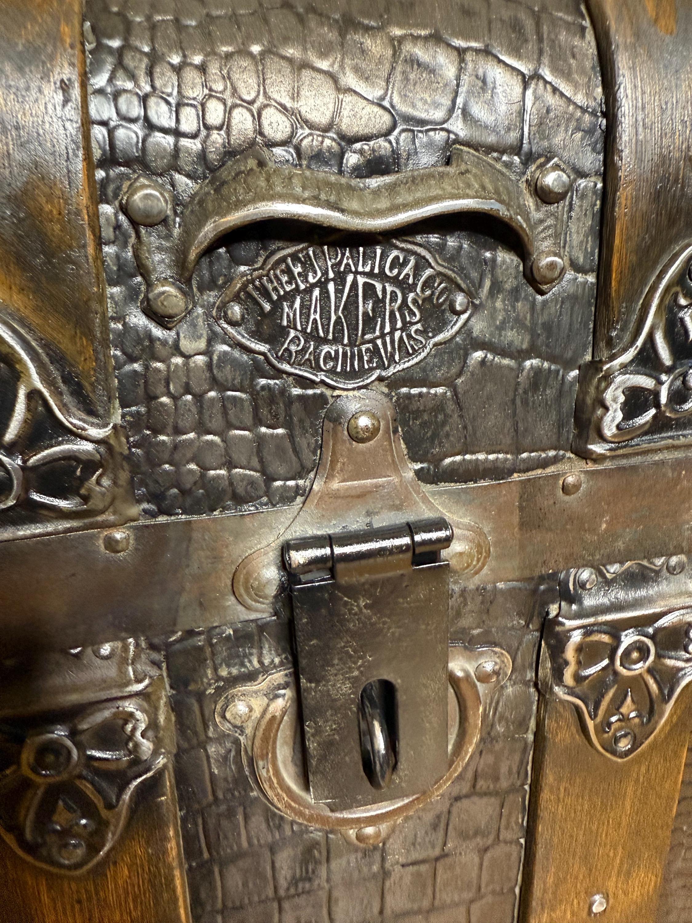 Authentic rare tin travel chest curated and restored by Angelina Nikon