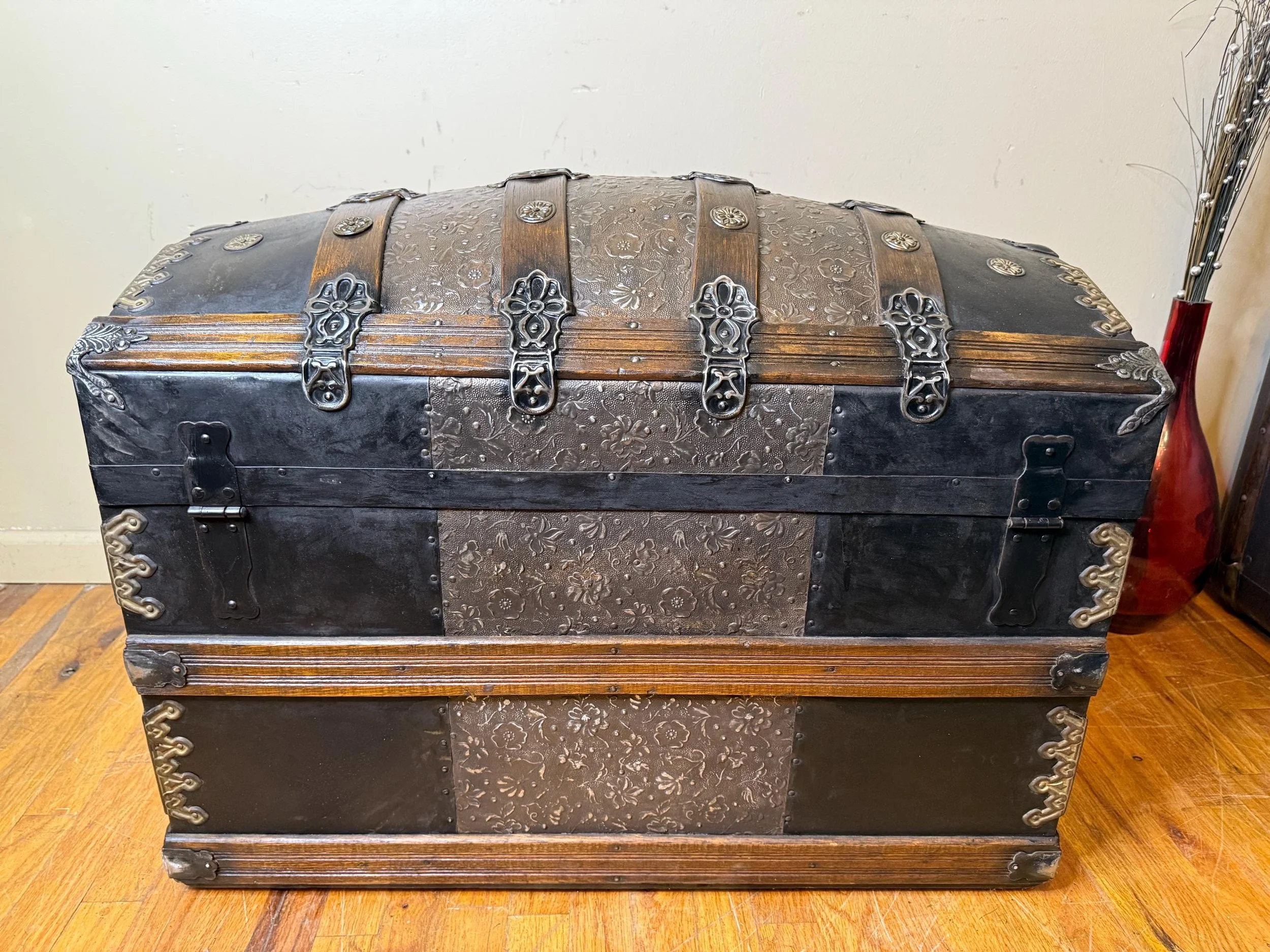 Victorian trunk used as wedding card box or decorative chest