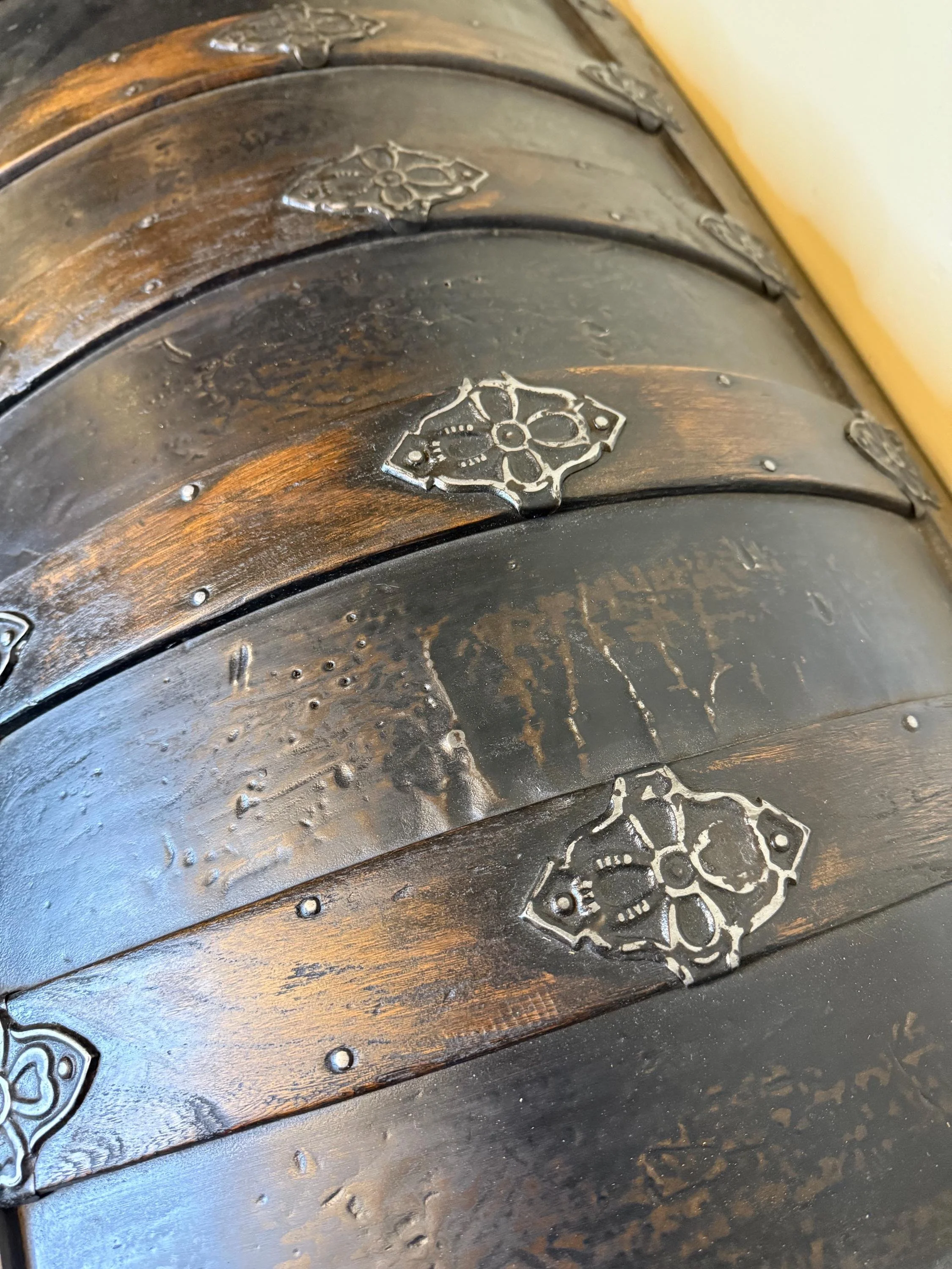 Metal and wood steamer trunk polished hardware