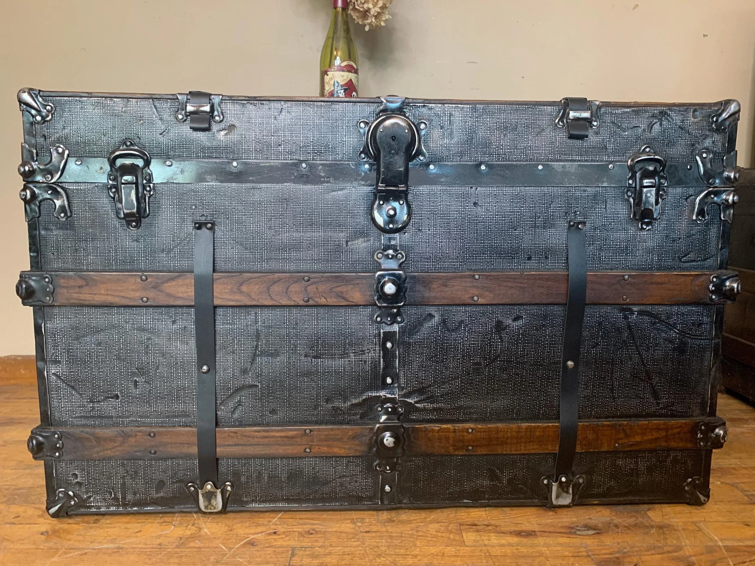 Authentic extra-large heritage trunk curated and restored by Angelina Nikon