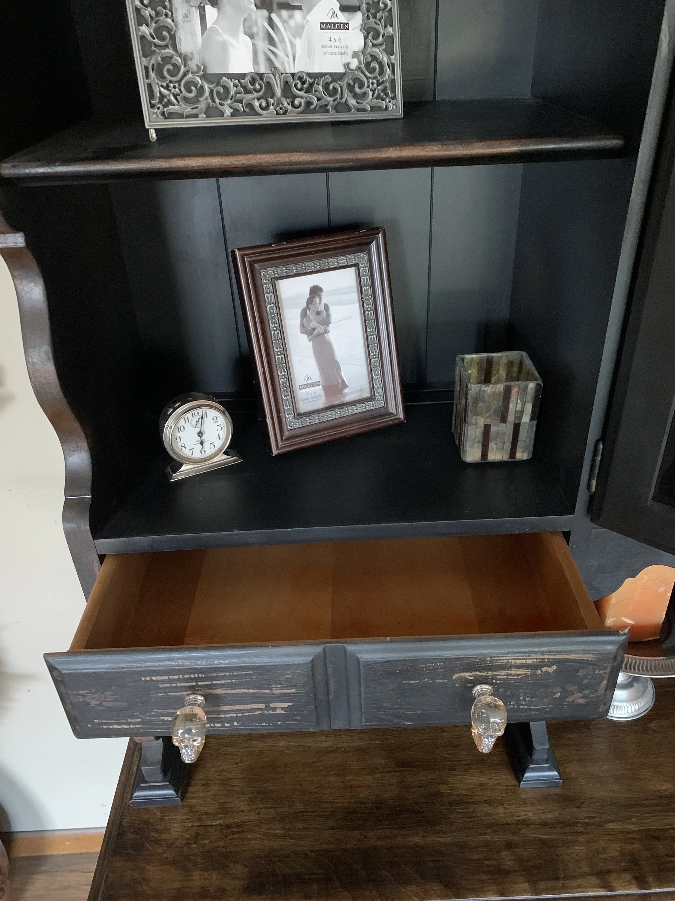 Statement black shabby chic china cabinet