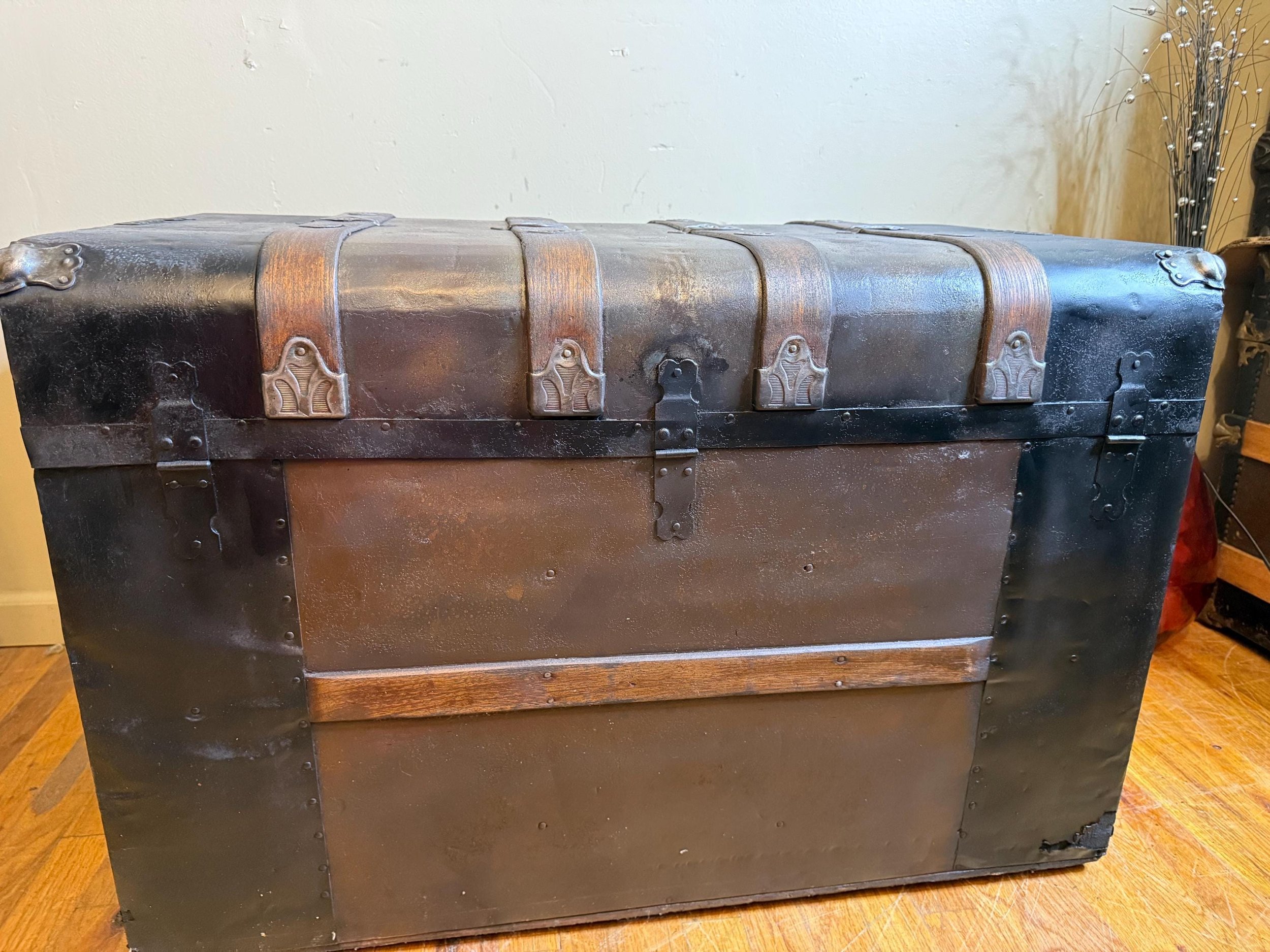 Large heirloom antique trunk for home decor