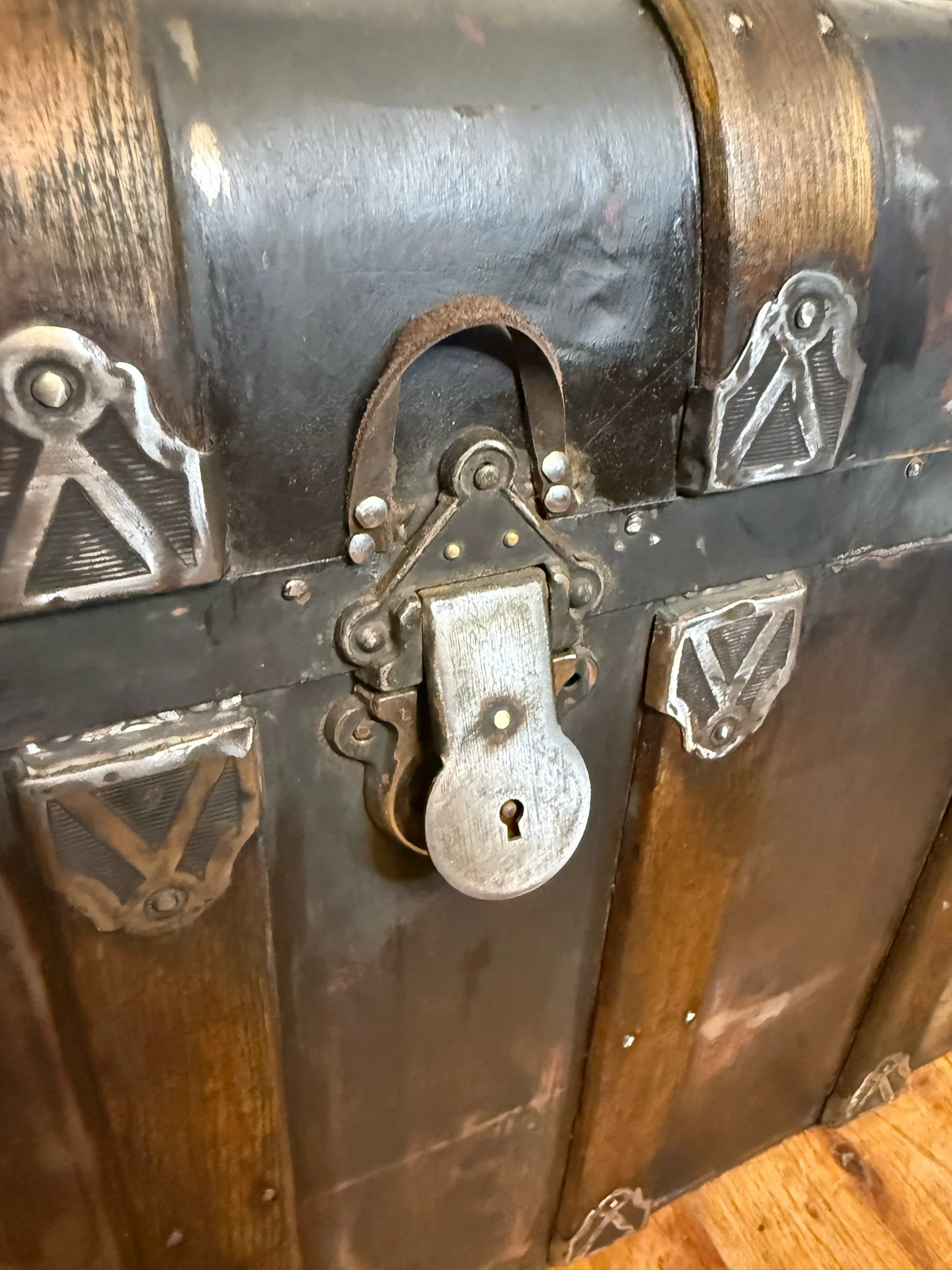 Waterfall front trunk showcasing original craftsmanship and character