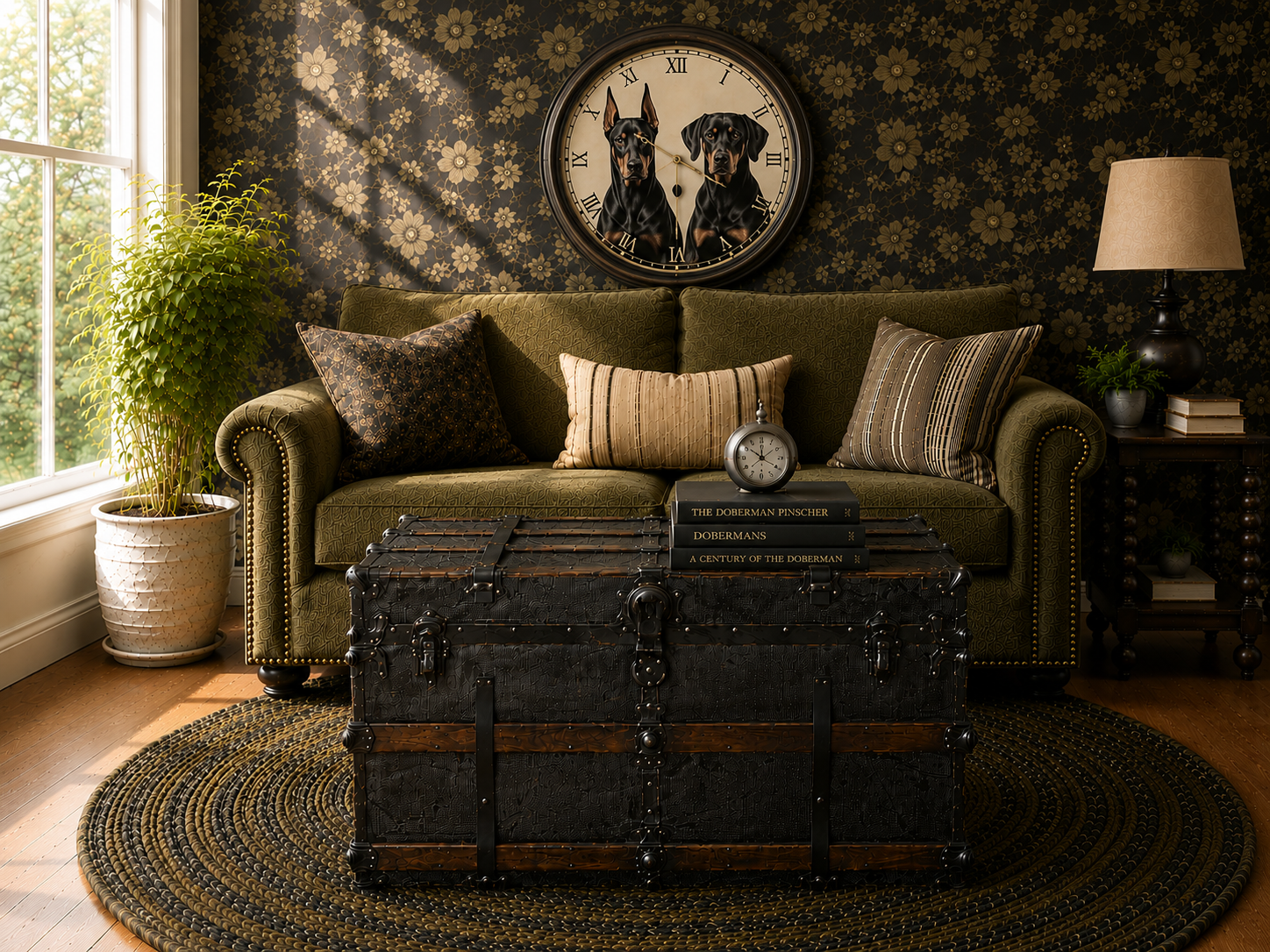 large flat top tin crosshatch tin trunk 3.png