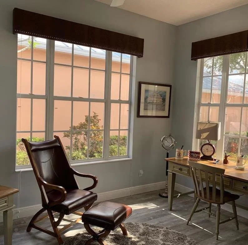 Close-up of professional stitching and detail on an artisanal valance.