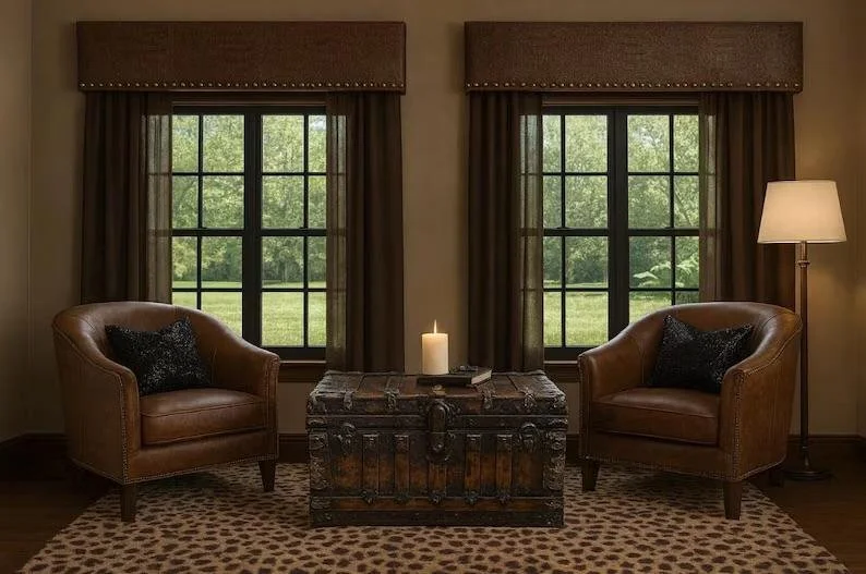 Close-up of the mounting hardware and construction of a bespoke cornice